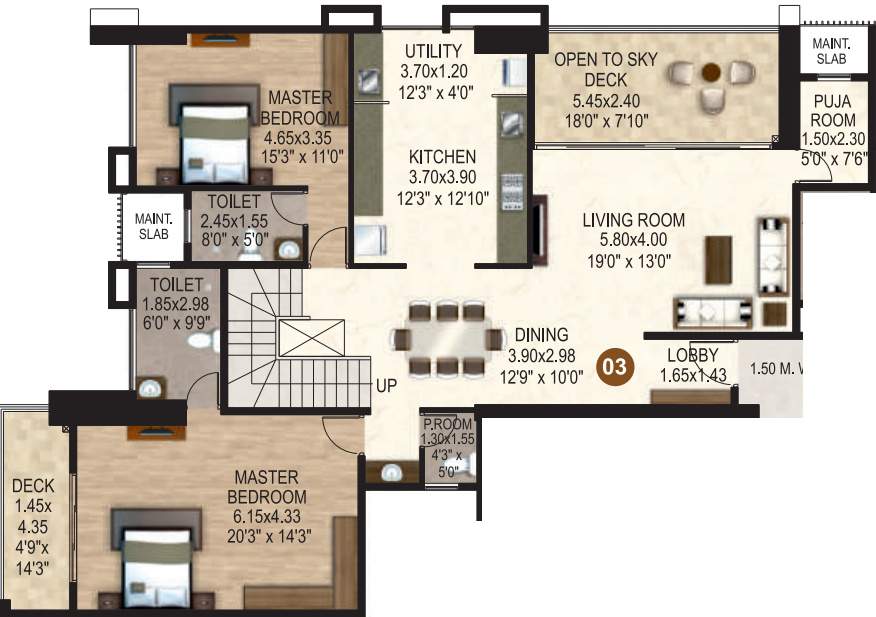  erandwane central building b2 phase 3 Floor Plan Lower Level Duplex Plan