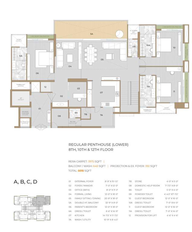  raamah ellemento Floor Plan Lower Level Penthouse Plan
