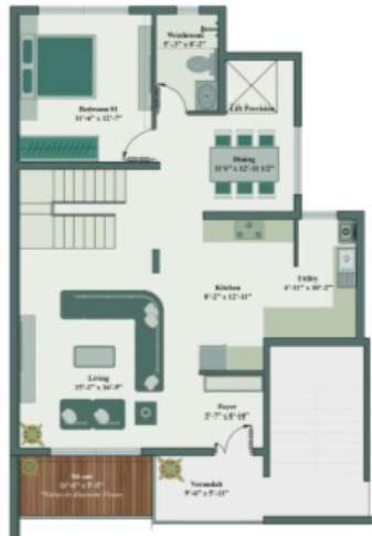  city ville Floor Plan Medium Level Floor