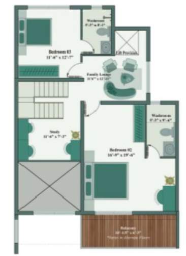  city ville Floor Plan Upper Level Floor