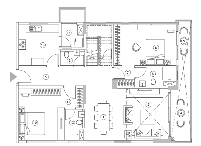 navyom phase i Floor Plan Lower Level Duplex Plan