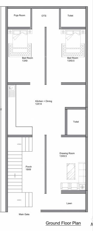  defence paradise lucknow Floor Plan Ground Floor Plan
