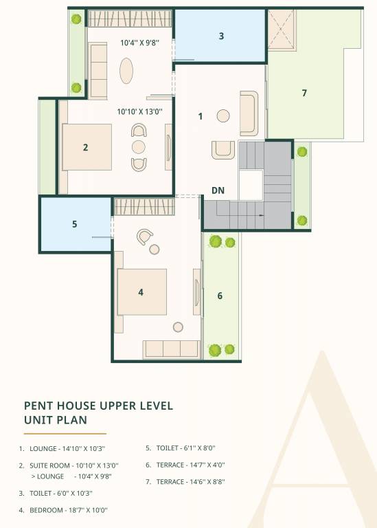 Upper Level Penthouse Plan celestial garden living Floor Plan Upper Level Penthouse Plan