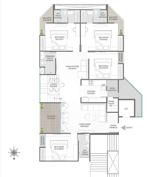  sky villas Floor Plan Lower Level Duplex Plan