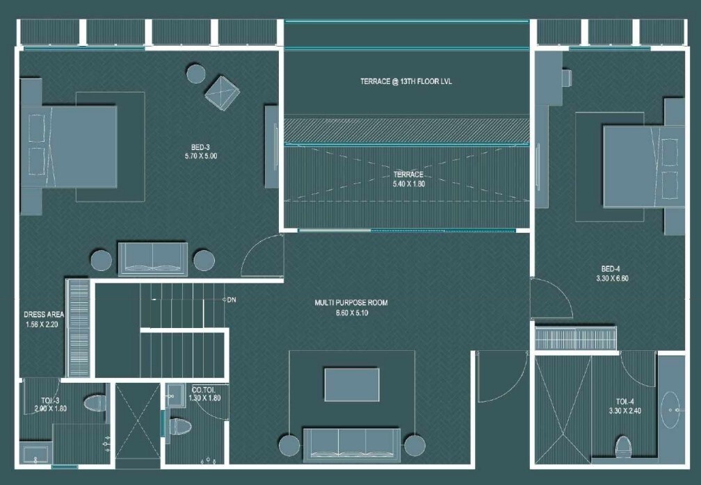 kavisha the portrait Floor Plan Lower Level Duplex Plan