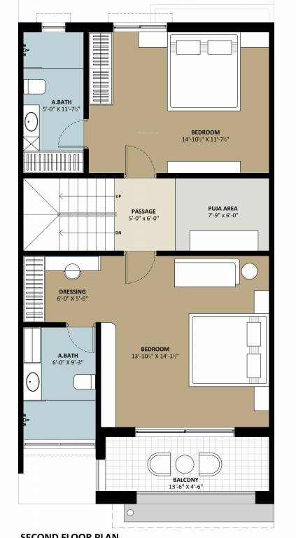 dhanush villa Floor Plan Second Floor Plan