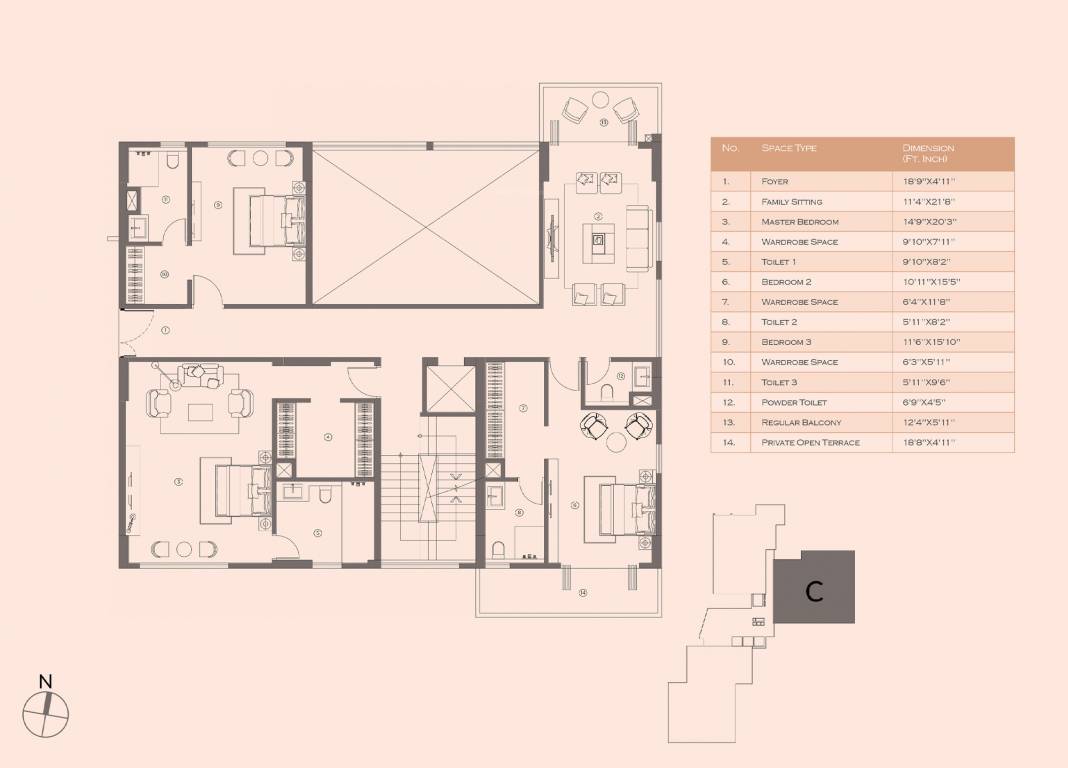  visaaya Floor Plan Medium Level Floor