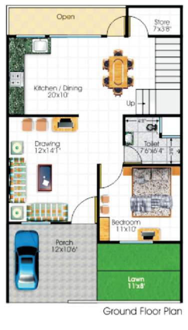  shri radha krishna residency phase ii Floor Plan Ground Floor Plan