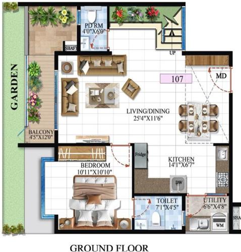  global-queens-ville Floor Plan Ground Floor Plan