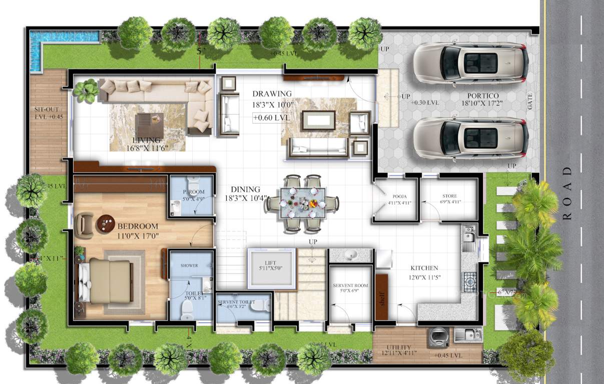  santorini villas Floor Plan Ground Floor Plan