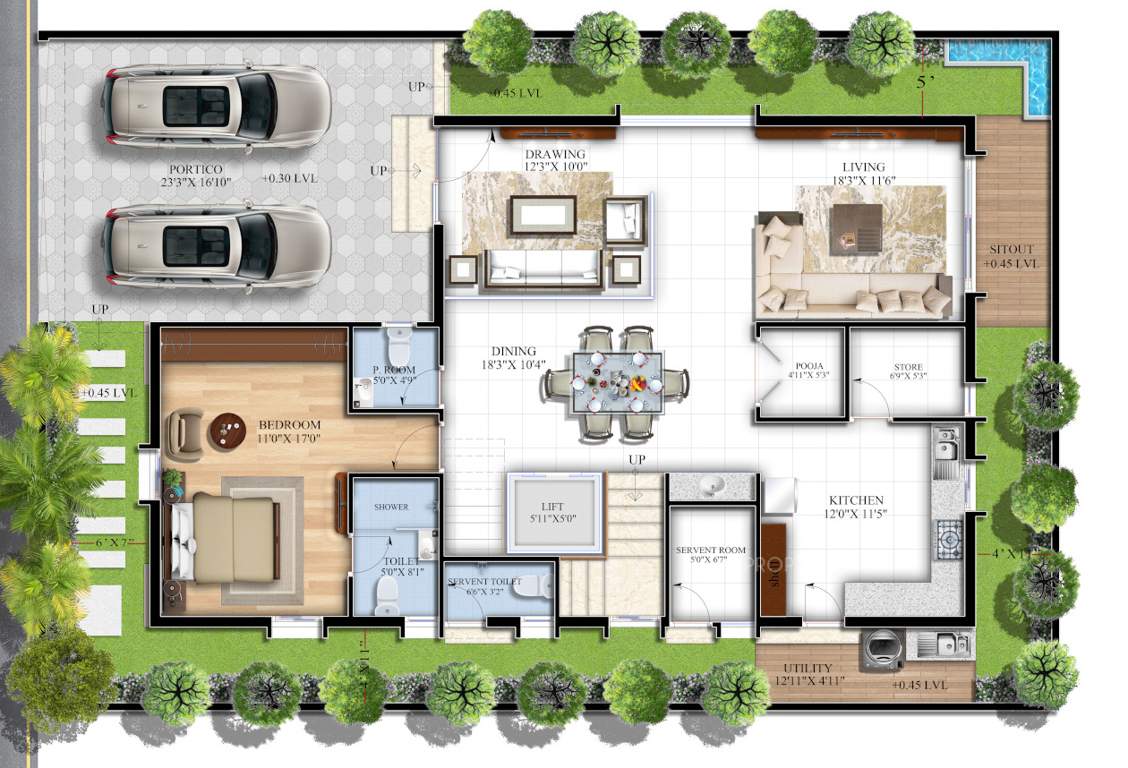  santorini villas Floor Plan Ground Floor Plan