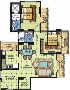 BRG Nirvana Arcade (2BHK+2T (1,420 sq ft) 1420 sq ft) BRG Nirvana Arcade (2BHK+2T (1,420 sq ft) 1420 sq ft)