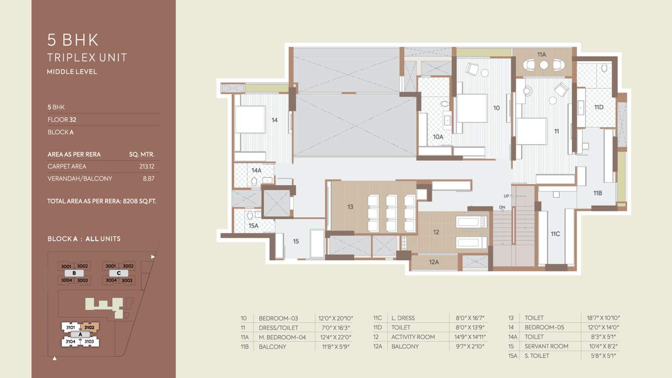  riviera majestica Floor Plan Medium Level Floor