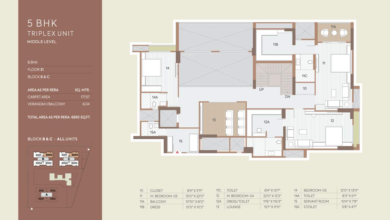  riviera majestica Floor Plan Medium Level Floor
