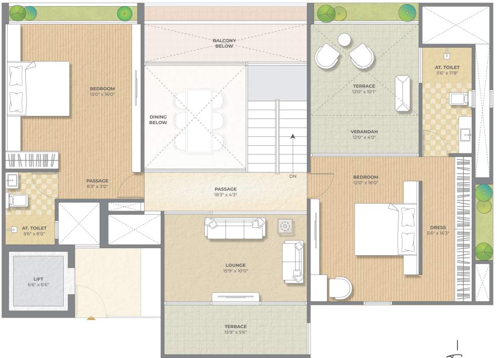 the privilon Floor Plan Lower Level Penthouse Plan