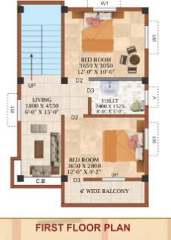  metro city park villas Floor Plan First Floor Plan
