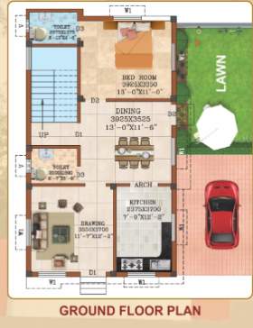  metro city park villas Floor Plan Ground Floor Plan