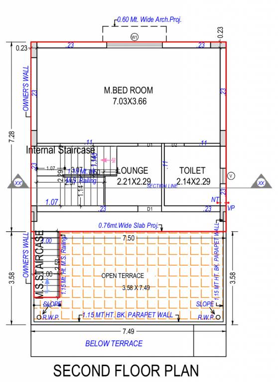  parijat bungalows Floor Plan Second Floor Plan