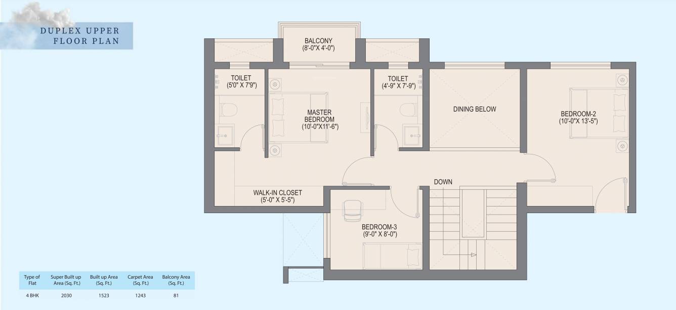 Upper Level Duplex Plan skyler Floor Plan Upper Level Duplex Plan