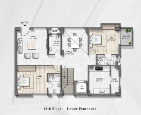  syndicate grandeur Floor Plan Lower Level Penthouse Plan