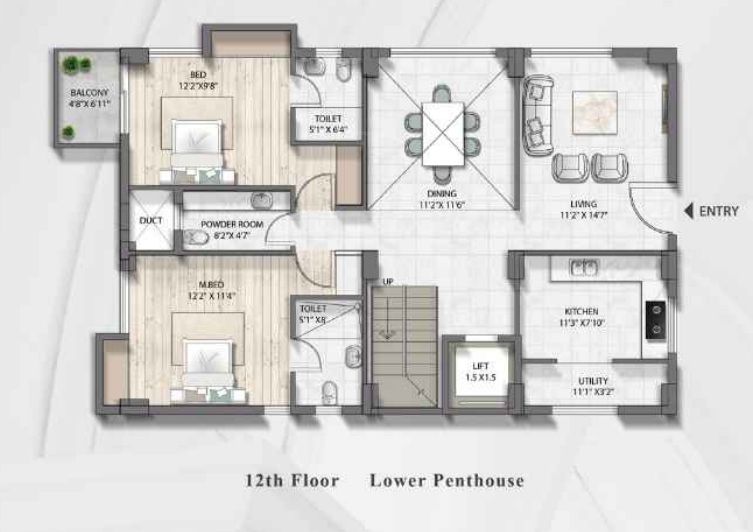  syndicate grandeur Floor Plan Lower Level Penthouse Plan