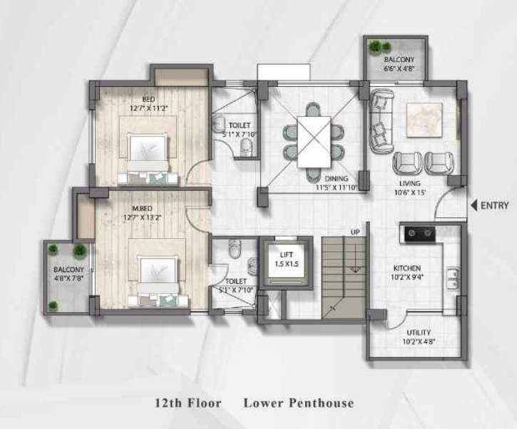  syndicate grandeur Floor Plan Lower Level Penthouse Plan
