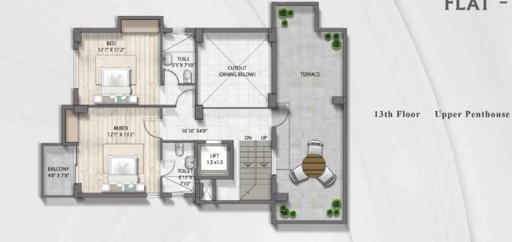  syndicate grandeur Floor Plan Upper Level Penthouse Plan
