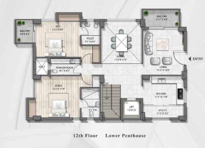  syndicate grandeur Floor Plan Lower Level Penthouse Plan