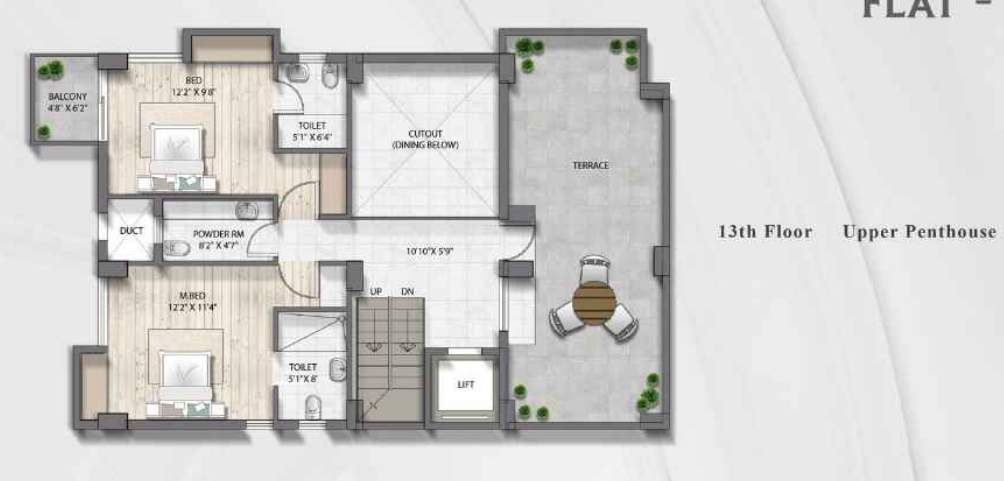  syndicate grandeur Floor Plan Upper Level Penthouse Plan