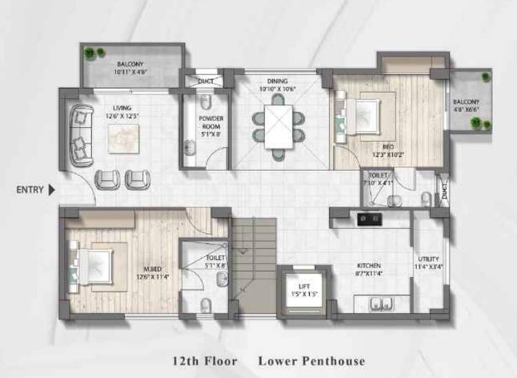  syndicate grandeur Floor Plan Lower Level Penthouse Plan