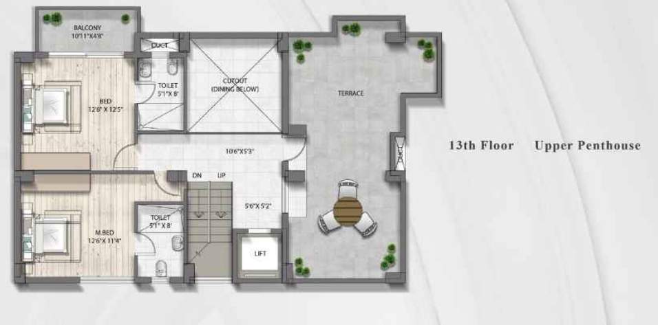  syndicate grandeur Floor Plan Upper Level Penthouse Plan