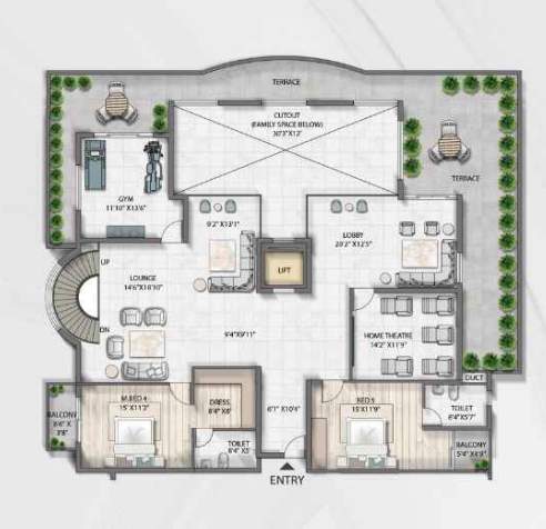  syndicate grandeur Floor Plan Upper Level Penthouse Plan