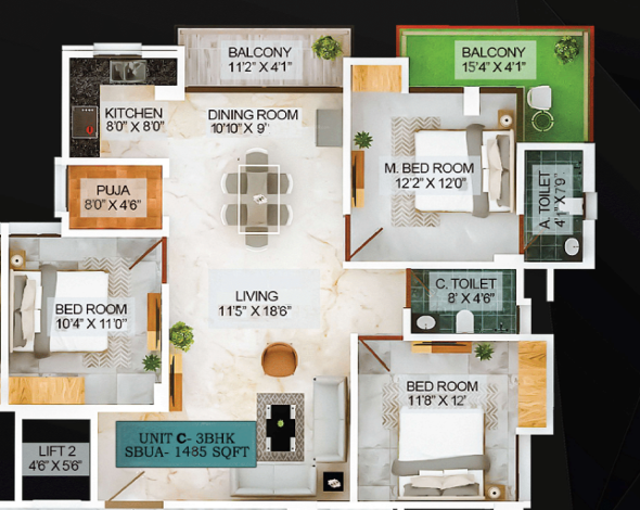  high rise landmark Floor Plan Floor Plan