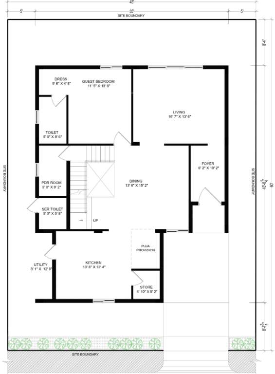  pranav grove park Floor Plan Ground Floor Plan