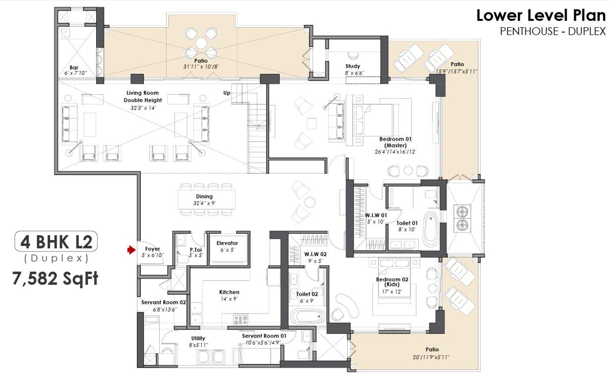  the aspen Floor Plan Lower Level Penthouse Plan