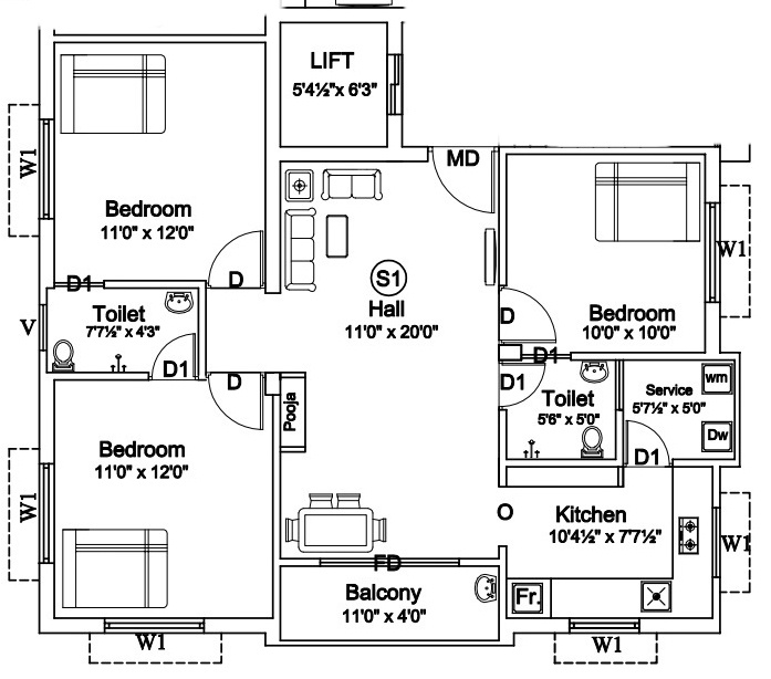 Floor Plan dhilip flats Floor Plan Floor Plan