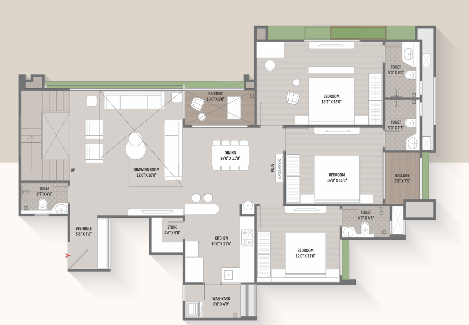 eliseo Floor Plan Lower Level Penthouse Plan