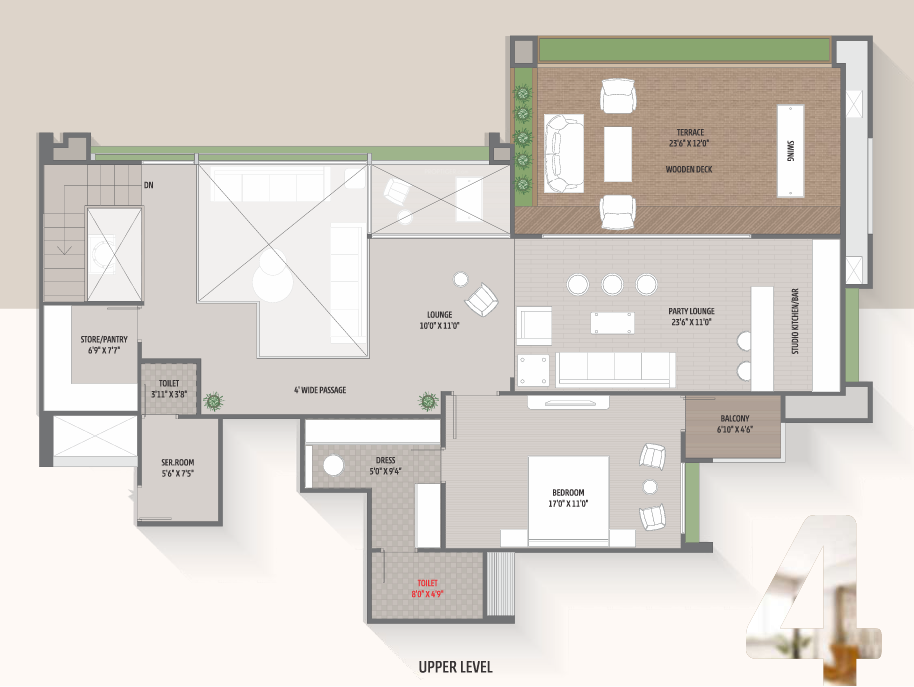 Upper Level Penthouse Plan eliseo Floor Plan Upper Level Penthouse Plan