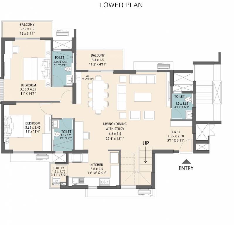  ariana phase 3 Floor Plan Lower Level Duplex Plan