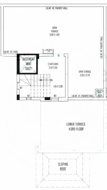 Terrace Floor Plan sahajanand vaikunth bunglows Floor Plan Terrace Floor Plan