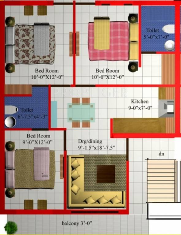 Dara The D Homes (3BHK+3T (1,100 sq ft) 1100 sq ft) Dara The D Homes (3BHK+3T (1,100 sq ft) 1100 sq ft)