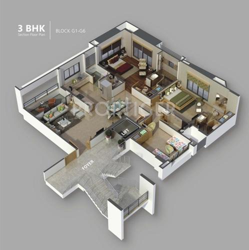 Happy Home Happy Glorious (3BHK+3T (1,307 sq ft) 1307 sq ft)