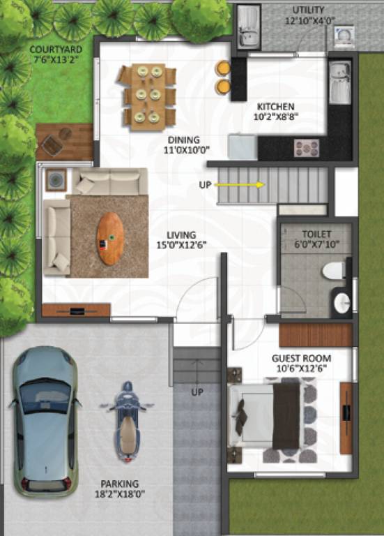 shriram chirping grove 1 Floor Plan Ground Floor Plan