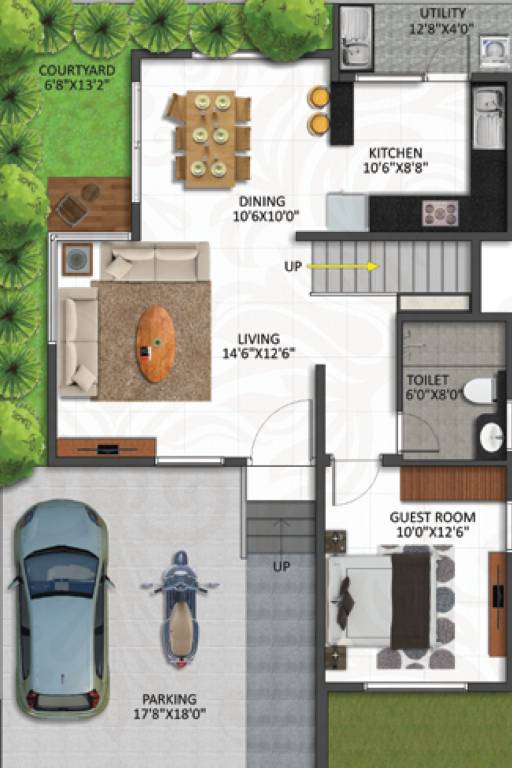  shriram chirping grove 1 Floor Plan Ground Floor Plan
