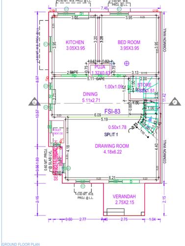  vraj-bungalows Floor Plan Ground Floor Plan