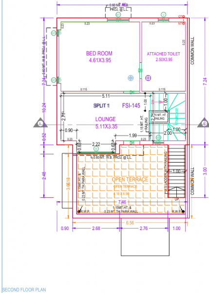  vraj-bungalows Floor Plan Second Floor Plan