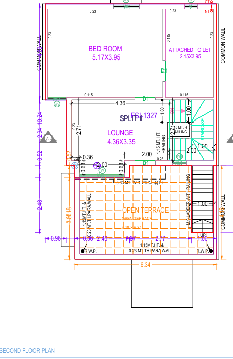  vraj bungalows Floor Plan Second Floor Plan