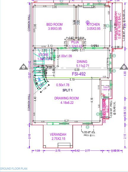 Ground Floor Plan vraj bungalows Floor Plan Ground Floor Plan