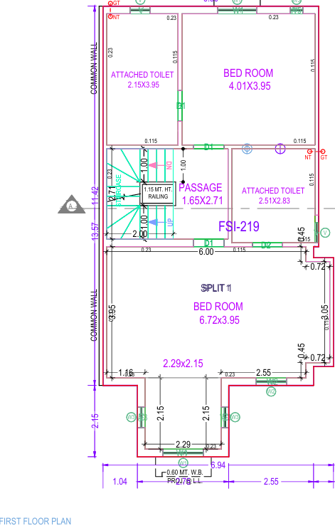  vraj bungalows Floor Plan First Floor Plan