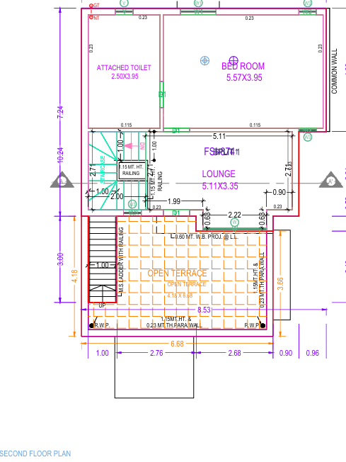  vraj bungalows Floor Plan Second Floor Plan
